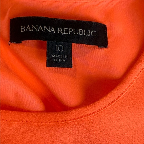 Banana Republic Sleeveless Layered Shift Dress Size 10 | Bright Orange - Picture 10 of 15